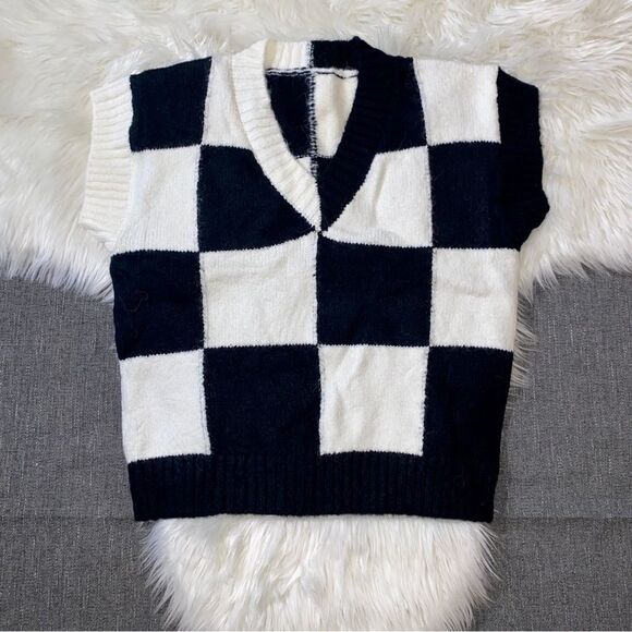 CHUNKY CHECK VEST ASO ZARA - Picture 2 of 7